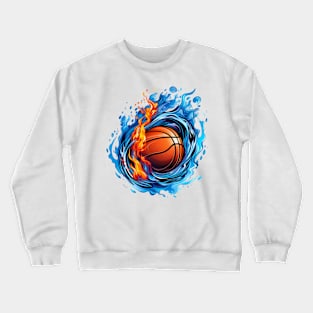 Abstract Burning Basketball Ball Crewneck Sweatshirt